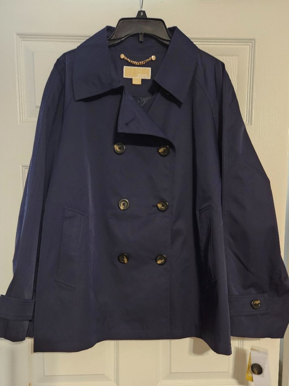 Micheal Kors Short Double Breasted Trench with Pockets Size XXL